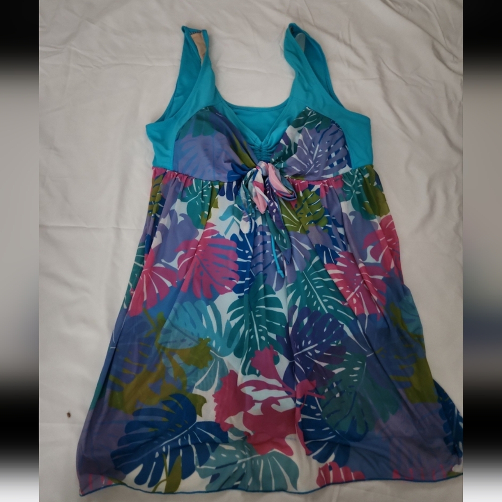 Nono Women's size 2X Blue Patterned bathing suit #KK7